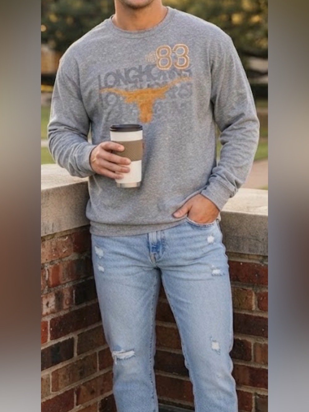 Texas Longhorns Long Sleeve Shirt Gray XL Section 101 - 1883 Graphic Tee